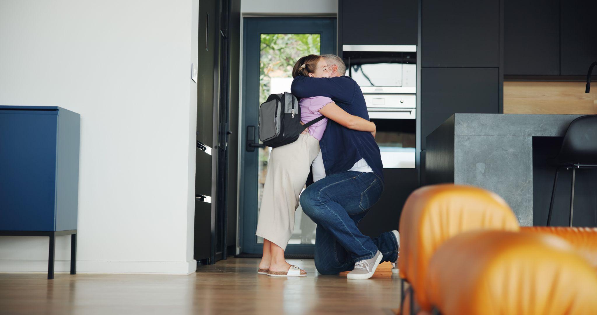 Couple in a room discussing child custody for